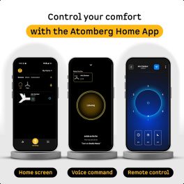 Atomberg Aris 1200, 48 Inch BLDC Ceiling Fan with IOT, Remote Control, LED Light and Award Winning Sleek Design, Marble White