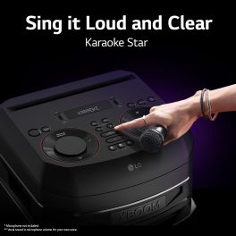 LG RNC5, Party Speaker with Double Super Bass Boost, Party Lighting, DJ Application, Karoke Star and Wireless Party Link, Black