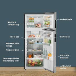 Liebherr TCPSiB 2401 245L 2 Star inverter Double Door Refrigerator, 20 Years Warranty on Compressor, Silver steel