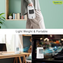 Symphony Duet Mini Personal Air Cooler with 8 Hours Battery, White
