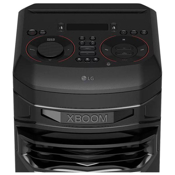 LG RNC7, Party Speaker with Double Super Bass Boost, Party Lighting, DJ Application, Karoke Star and Wireless Party Link, Black