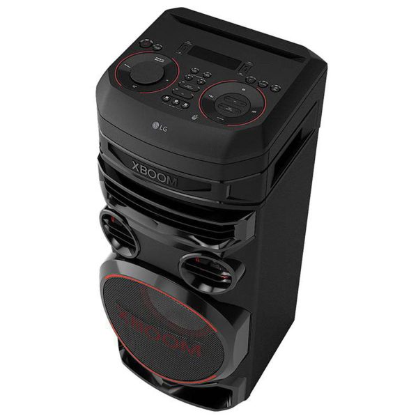 LG RNC7, Party Speaker with Double Super Bass Boost, Party Lighting, DJ Application, Karoke Star and Wireless Party Link, Black