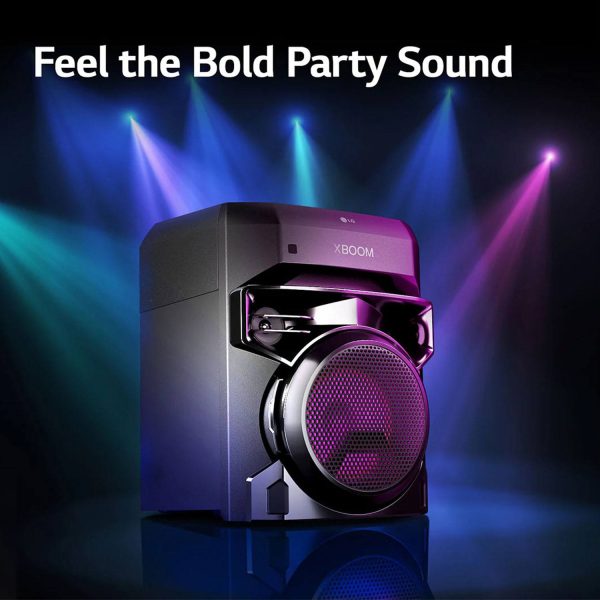 LG XL2, 80 Watt Party Speaker with Super Bass Boost, Karoke Bluetooth Party Speaker and LED Lighting, Black