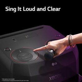 LG XL2, 80 Watt Party Speaker with Super Bass Boost, Karoke Bluetooth Party Speaker and LED Lighting, Black