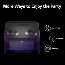 LG XL2, 80 Watt Party Speaker with Super Bass Boost, Karoke Bluetooth Party Speaker and LED Lighting, Black