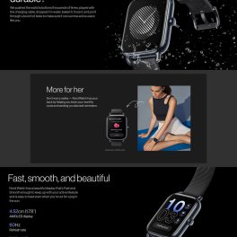 Oneplus OPBBE221, Oneplus Nord Watch with 1.78 Amoled Display, 60 Hz Refresh Rate, 10 Days Battery, Heart Rate and Stress Monitor, Deep Blue