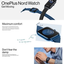 Oneplus OPBBE221, Oneplus Nord Watch with 1.78 Amoled Display, 60 Hz Refresh Rate, 10 Days Battery, Heart Rate and Stress Monitor, Deep Blue