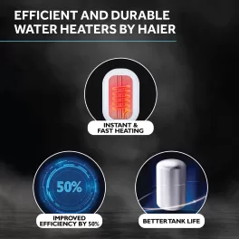 Haier EI3V-Pret, 3 Litre Instant Water Heater with 5 Star Rating, Shock Proof, 8 Bar Rated Pressure and IPX4 Water Resistance, Ivory