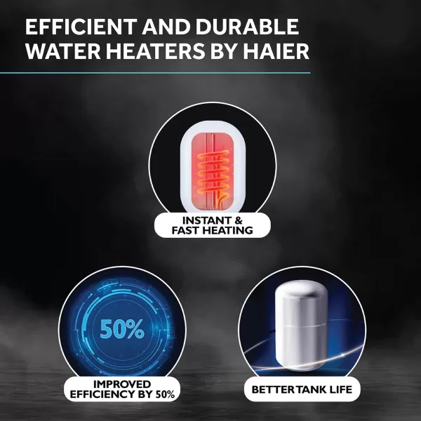 Haier EI3V-Pret, 3 Litre Instant Water Heater with 5 Star Rating, Shock Proof, 8 Bar Rated Pressure and IPX4 Water Resistance, Ivory