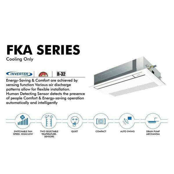 Daikin FKCA One Way 1.5 Ton Inverter Cassette AC With 5 Speed Setting, White