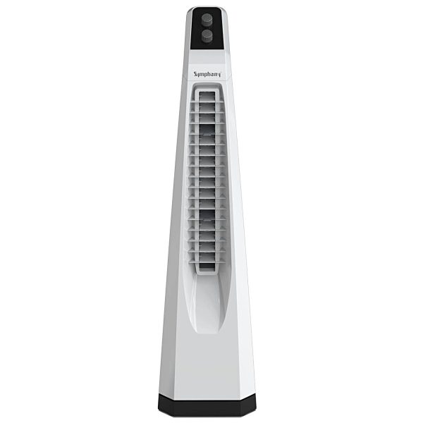 Symphony Surround Junior, Blade-less Tower Fan with 20 Feet Air Throw and Swivel action, White