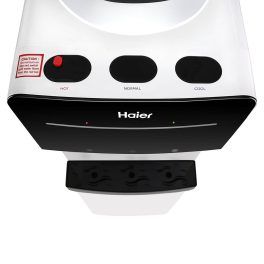 Haier Water Dispenser With Stand with Hot, Cold & Normal Tap with Digital Display, Child Lock Safety, Anti Corrosive, White