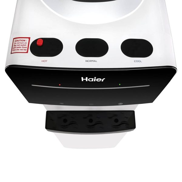 Haier Water Dispenser With Stand with Hot, Cold & Normal Tap with Digital Display, Child Lock Safety, Anti Corrosive, White
