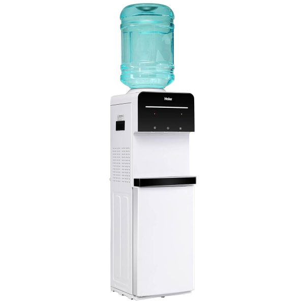 Haier Water Dispenser With Stand with Hot, Cold & Normal Tap with Digital Display, Child Lock Safety, Anti Corrosive, White