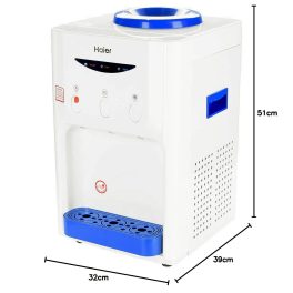 Haier Table Top Water Dispenser with Hot, Normal and Cold Tap, White