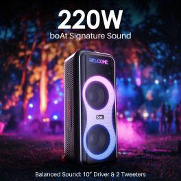 boAt PartyPal 600, 220 Watts Party Speaker with 7 Hours of Battery Backup, Black