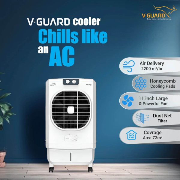 V-Guard Airotron D50 with Honeycomb Pads and 2 Year Manufacturer Warranty, Grey