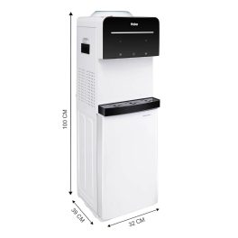 Haier Water Dispenser With Stand with Hot, Cold & Normal Tap with Digital Display, Child Lock Safety, Anti Corrosive, White