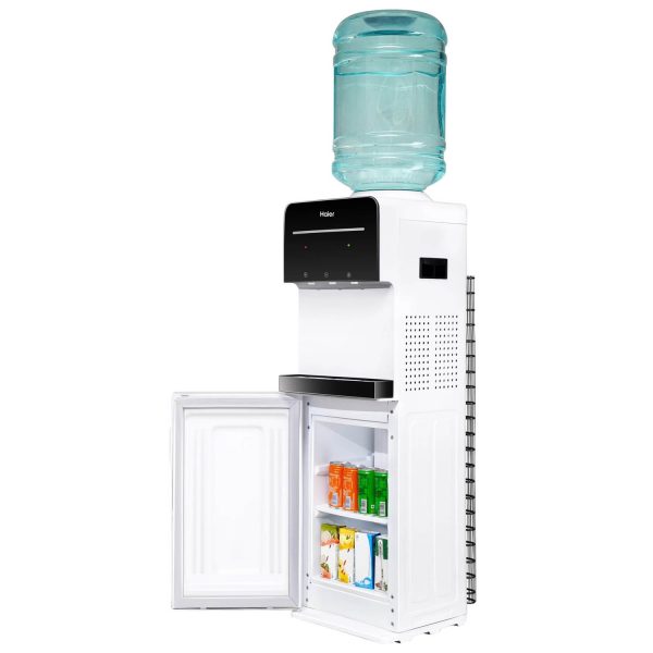 Haier Water Dispenser With Stand with Hot, Cold & Normal Tap with Digital Display, Child Lock Safety, Anti Corrosive, White