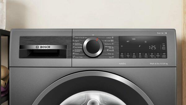 Bosch WNA2E4UCIN, 10.5/6 KG Inverter Fully Automatic Front Load Washer Dryer with LED Touch Display and 60 Litre Large Drum, Cast Iron Grey