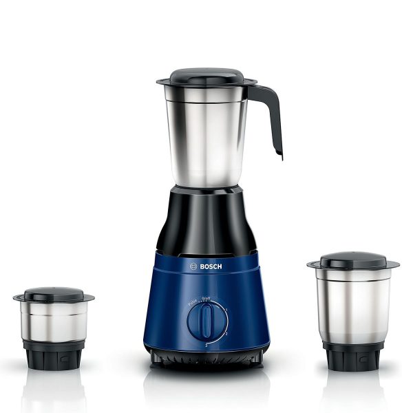 Bosch MG2213C3BI, TrueMixx Serie-2, 500 Watt 3 Jar Powerful Mixer Grinder 3 Jar with nylon Metal Couplers, Black and Blue