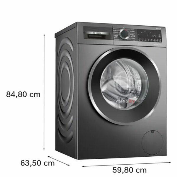 Bosch WNA2E4UCIN, 10.5/6 KG Inverter Fully Automatic Front Load Washer Dryer with LED Touch Display and 60 Litre Large Drum, Cast Iron Grey