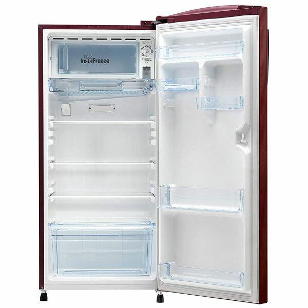 Lloyd GLDC212Sbwt2Pb, 200 Litre 2 Star Single Door Refrigerator with Fast Ice Making Technology, Begonia Wine