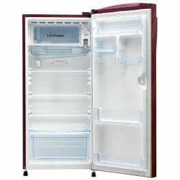 Lloyd GLDC242SBWT2PB, 225 Litre 2 Star Single Door Refrigerator with Fast Ice Making and Adjustable Glass Shelve, Begonia Wine