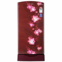 Lloyd GLDF214SGWS1PB, 200 Litre 4 Star Single Door Refrigerator with Base Stand and Inverter Compressor, Gardenia Wine