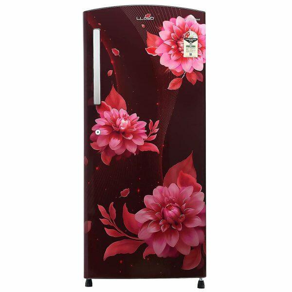 Lloyd GLDC212Sbwt2Pb, 200 Litre 2 Star Single Door Refrigerator with Fast Ice Making Technology, Begonia Wine