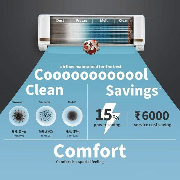 Hitachi RASG318PCCISS, 1.5 Ton 3 Star Inverter Split AC with Xpandable+, 100% Copper and Dust Filter, Dual Gold