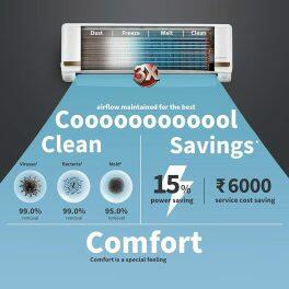 Hitachi RASG312PCAISF, 1 Ton 3 Star Inverter Split AC with ice Clean Xpandable Plus, 100% Copper and Dust Filter, Dual Gold