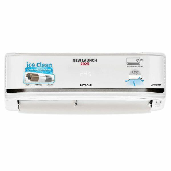 Hitachi RAS.V522PCBISH1, 2 Ton 5 Star Inverter Split AC with 4-Way Swing, Xpandable+, 100% Copper and Dust Filter, White