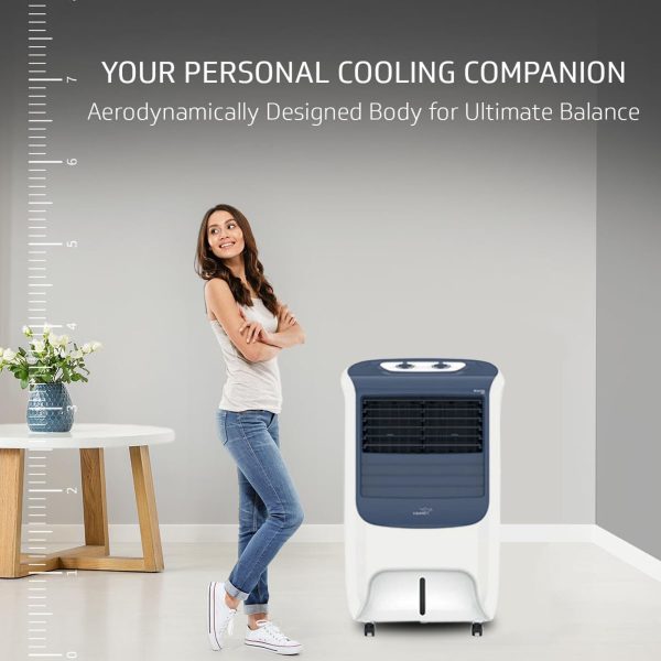 V-Guard Aikido B25, 25 Litre Personal Air Cooler with Honeycomb Cooling Pads and Remote, White