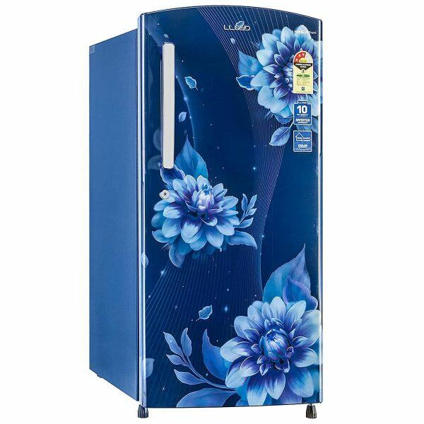 Lloyd GLDC213SBBT2PB, 200 Litre 3 Star Single Door Inverter Refrigerator with Fast Ice Making and Adjustable Glass Shelf, Begonia Blue