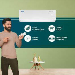 BlueStar IC512RNUR, 1.5 Ton 5 Star Smart Ready Inverter Split AC with 5-in-1 Convertible, Multi Sensors, Blue Fins and Self Diagnosis, White
