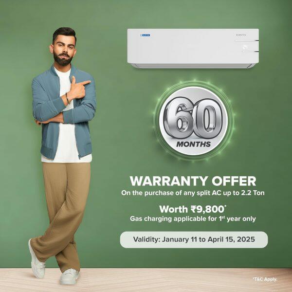 BlueStar IC512RNUR, 1.5 Ton 5 Star Smart Ready Inverter Split AC with 5-in-1 Convertible, Multi Sensors, Blue Fins and Self Diagnosis, White
