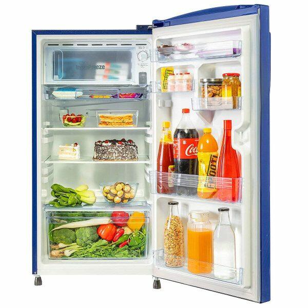 Lloyd GLDC213SBBT2PB, 200 Litre 3 Star Single Door Inverter Refrigerator with Fast Ice Making and Adjustable Glass Shelf, Begonia Blue