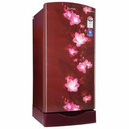 Lloyd GLDF214SGWS1PB, 200 Litre 4 Star Single Door Refrigerator with Base Stand and Inverter Compressor, Gardenia Wine