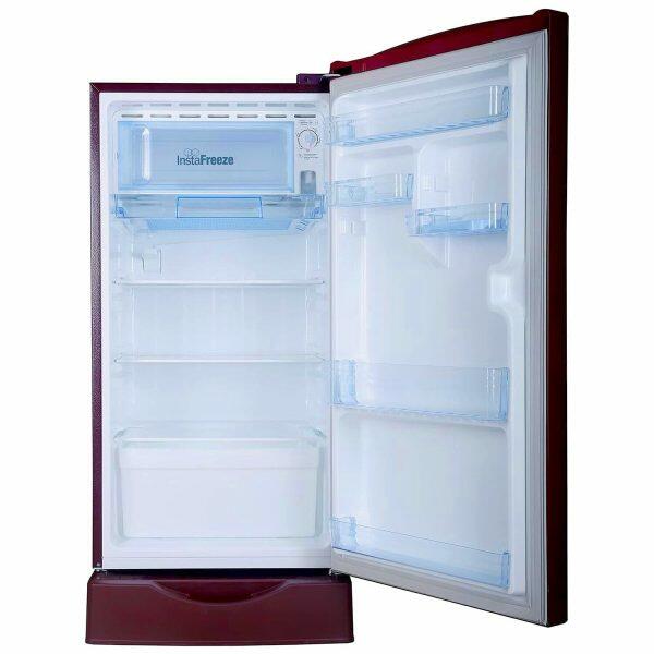 Lloyd GLDF214SGWS1PB, 200 Litre 4 Star Single Door Refrigerator with Base Stand and Inverter Compressor, Gardenia Wine