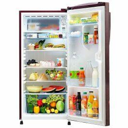 Lloyd GLDC212Sbwt2Pb, 200 Litre 2 Star Single Door Refrigerator with Fast Ice Making Technology, Begonia Wine