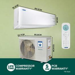 BlueStar IC512RNUR, 1.5 Ton 5 Star Smart Ready Inverter Split AC with 5-in-1 Convertible, Multi Sensors, Blue Fins and Self Diagnosis, White