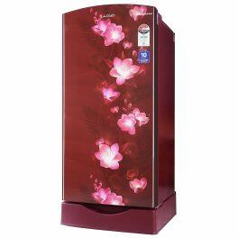 Lloyd GLDF214SGWS1PB, 200 Litre 4 Star Single Door Refrigerator with Base Stand and Inverter Compressor, Gardenia Wine