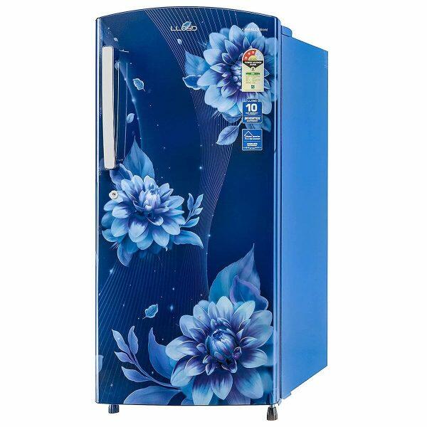 Lloyd GLDC213SBBT2PB, 200 Litre 3 Star Single Door Inverter Refrigerator with Fast Ice Making and Adjustable Glass Shelf, Begonia Blue