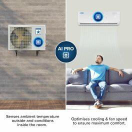 BlueStar IC512RNUR, 1.5 Ton 5 Star Smart Ready Inverter Split AC with 5-in-1 Convertible, Multi Sensors, Blue Fins and Self Diagnosis, White