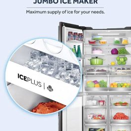 Haier HRT-683GOG, 598 Litre 3 Star 3 Door Side by Side Inverter Refrigerator with Digital Control Panel, 83% Convertible Fridge, Grey Onyx Glass
