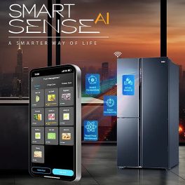 Haier HRT-683GOG, 598 Litre 3 Star 3 Door Side by Side Inverter Refrigerator with Digital Control Panel, 83% Convertible Fridge, Grey Onyx Glass
