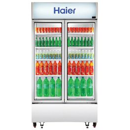Haier HVC-1050, 1050 Litre Double Door Visi Cooler with Double layer Vacuum Glass Door, Black