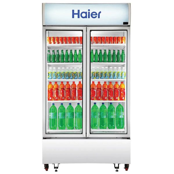 Haier HVC-1050, 1050 Litre Double Door Visi Cooler with Double layer Vacuum Glass Door, Black