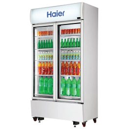 Haier HVC-1050, 1050 Litre Double Door Visi Cooler with Double layer Vacuum Glass Door, Black